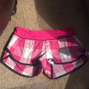 Pink & Grey checkered Lulu Lemon Shorts